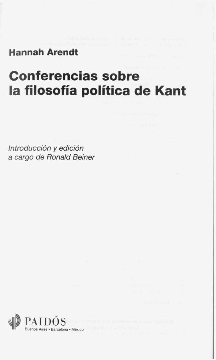 Conferencias sobre la filosofía política de Kant